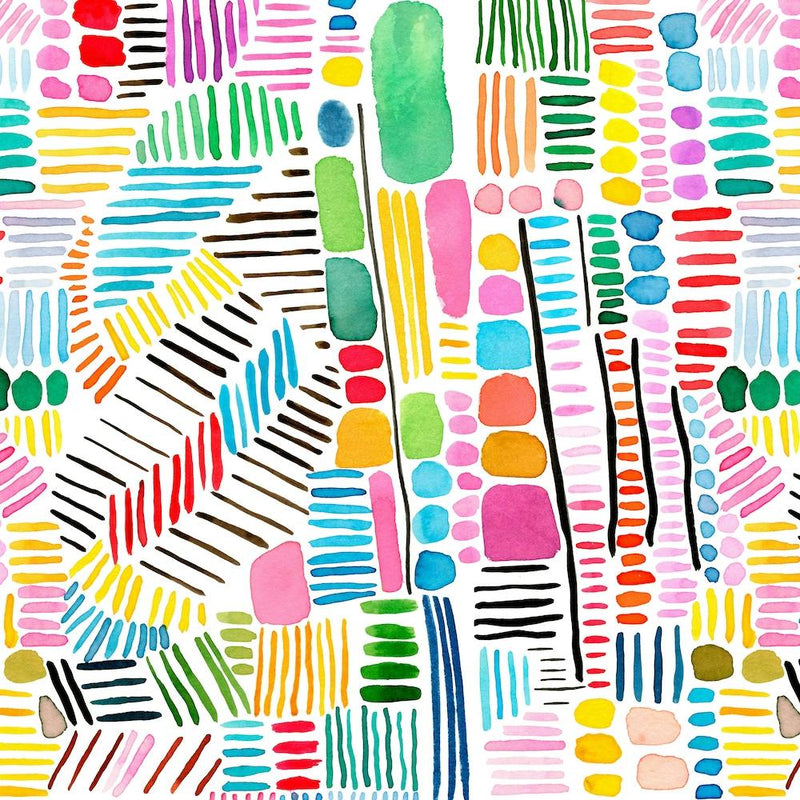 Rainbow Stitches White Bg Square