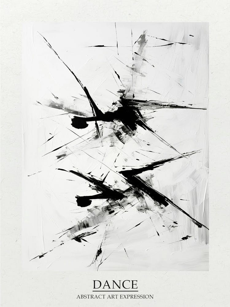 Dance Abstract Black And White 6 Poster