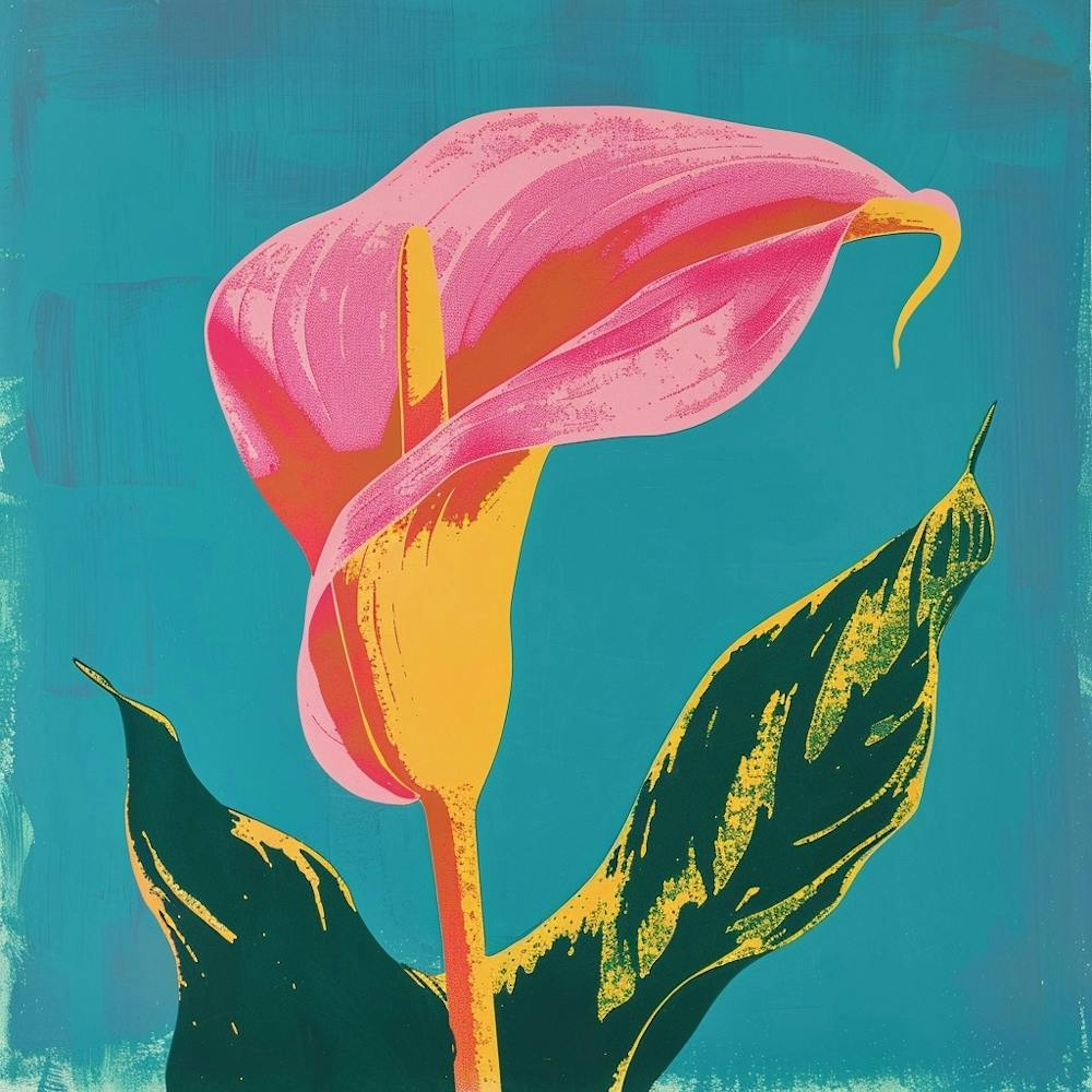 Calla Lily Square Flower Illustration
