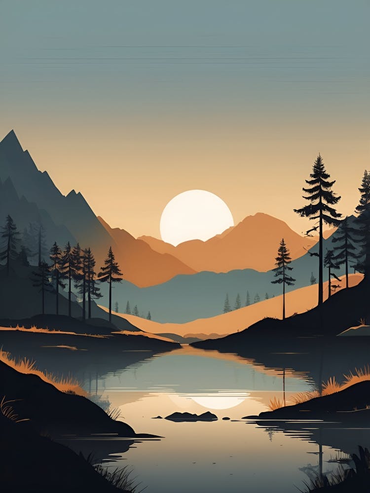 Sunset By The Lake 2