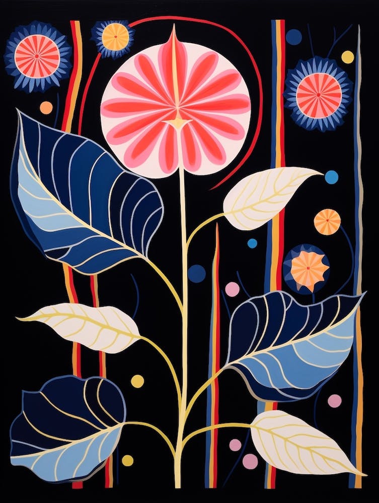 Moonflower 3 Hilma Af Klint Inspired Flower Illustration