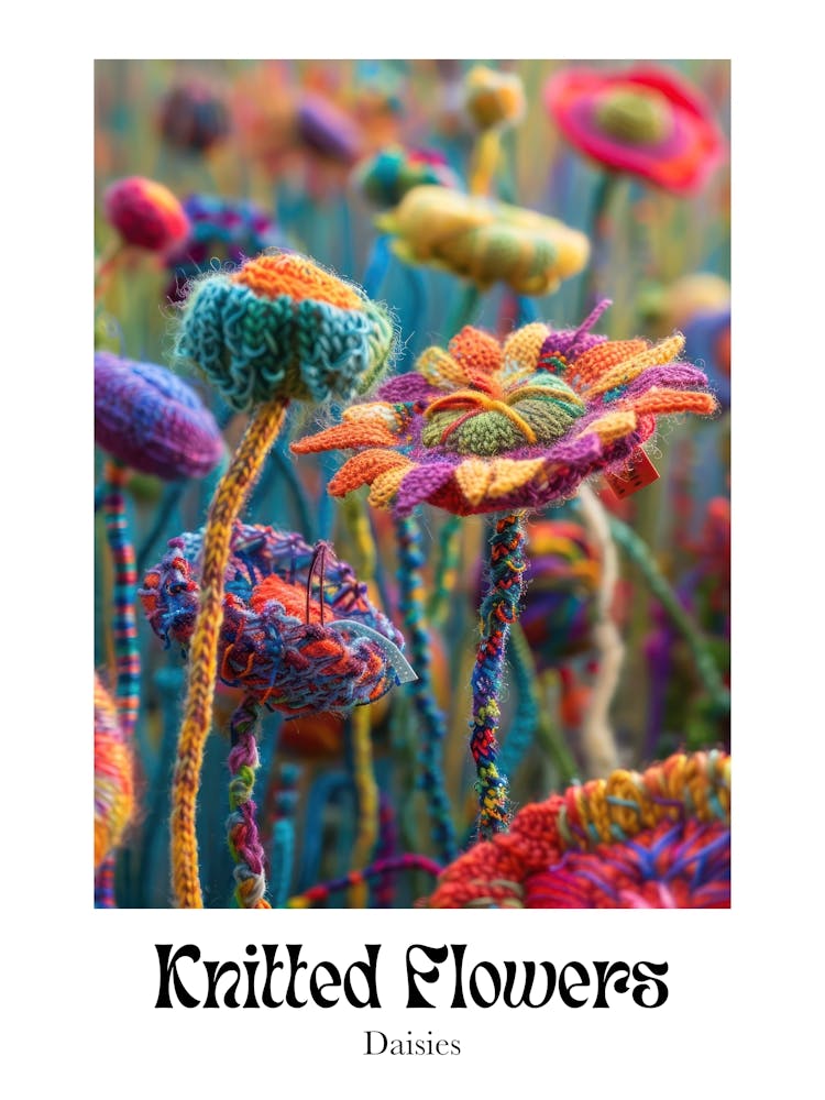 Knitted Flowers Daisies 3