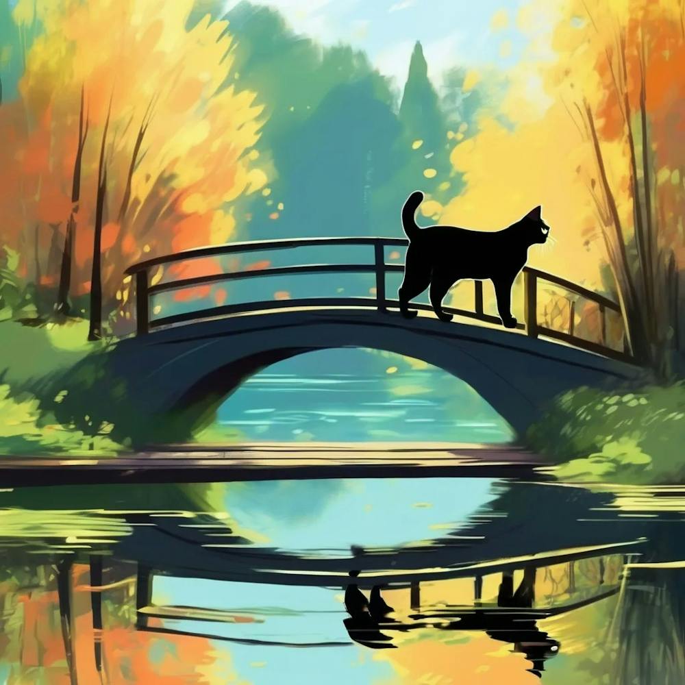 monet Cat On A Bridge