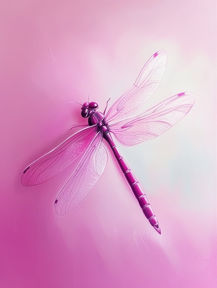 Libelle auf rosa Hintergrund Kunst