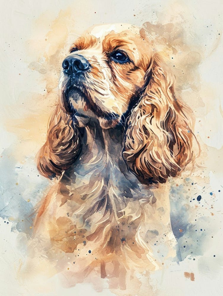 Cocker Spaniel Watercolor Painting 3