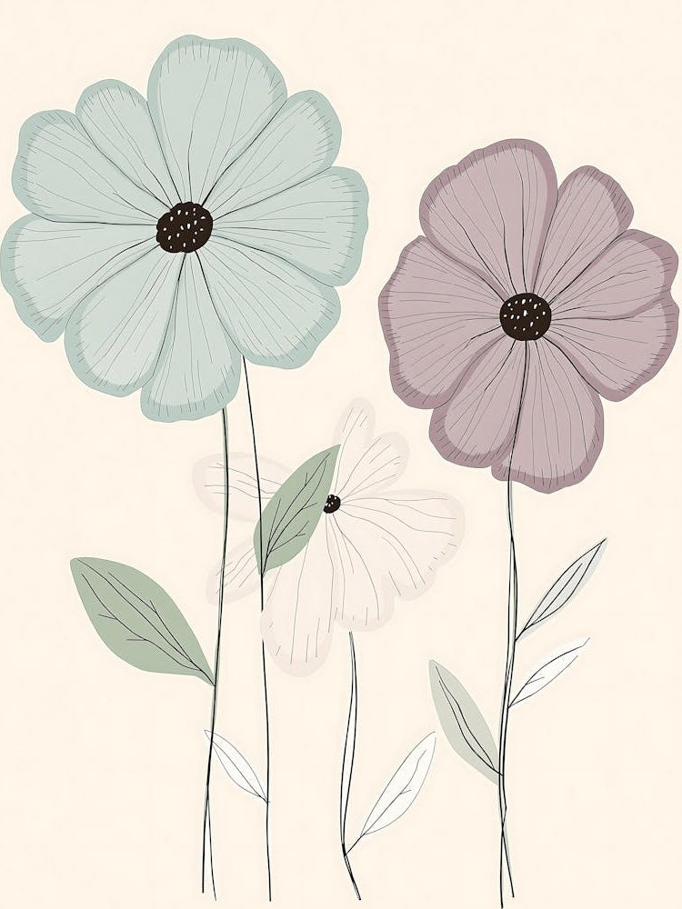 Minimalist Floral Harmony in Soft Tones