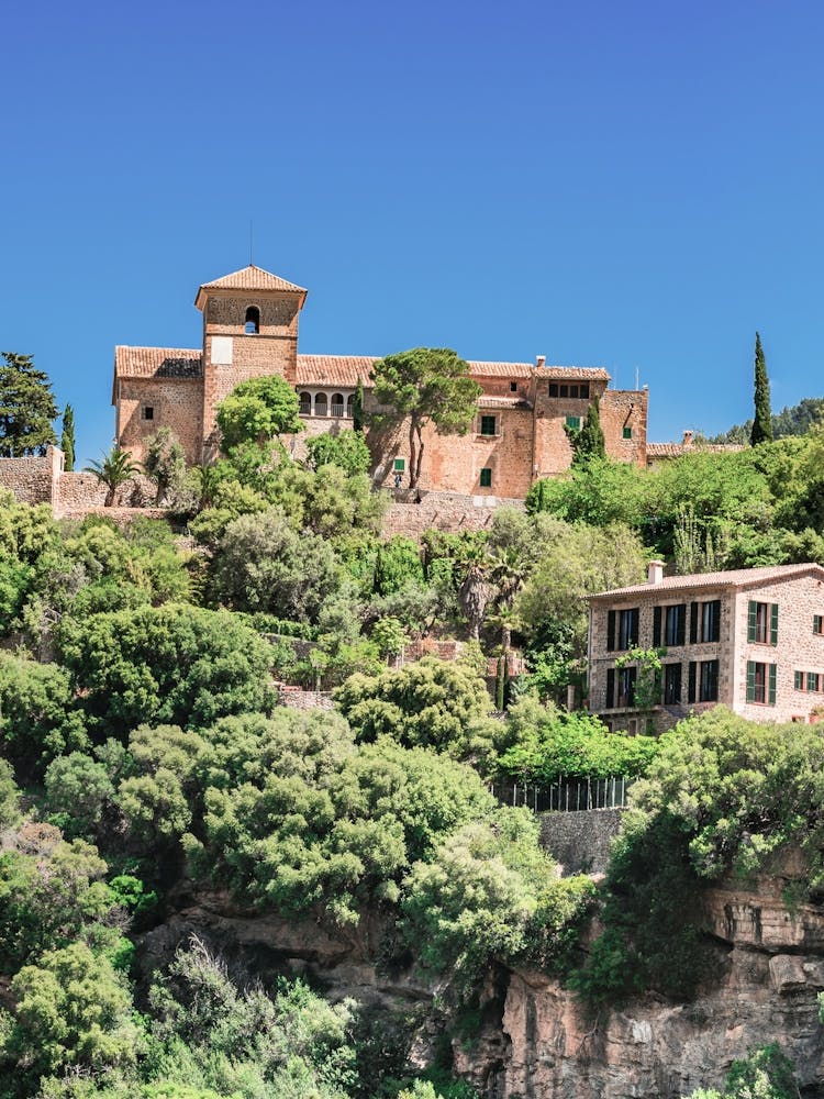 Deia Mallorca Spain Castle On A Cliff