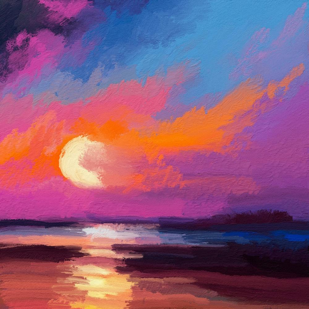 Le coucher de soleil violet