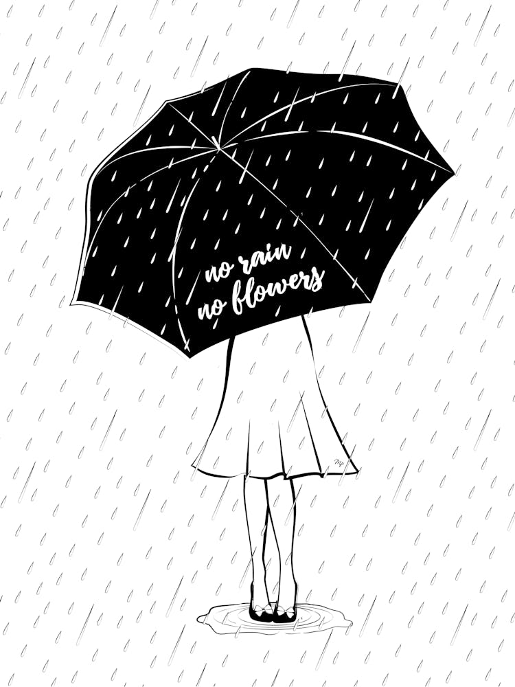 No Rain Quote illustration