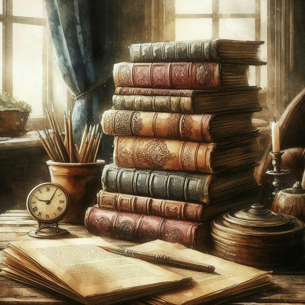 Old Books On A Desk 1