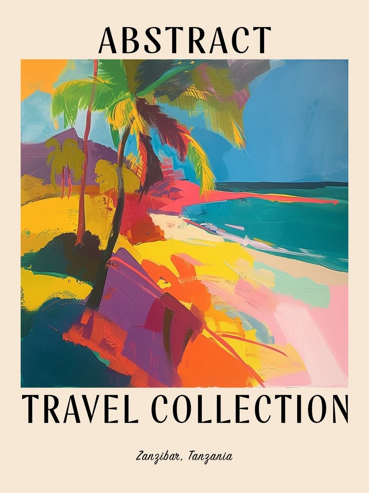 Abstract Travel Collection Poster Zanzibar Tanzania 2