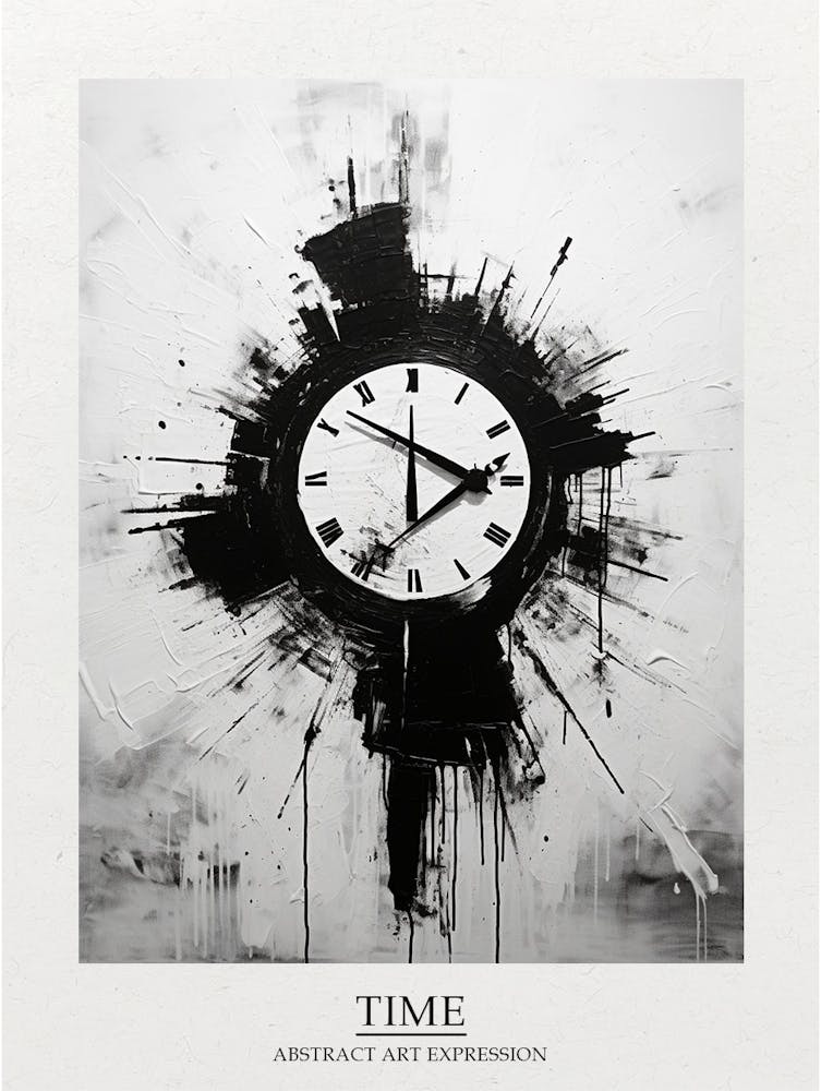 Time Abstract Black And White 2 Poster