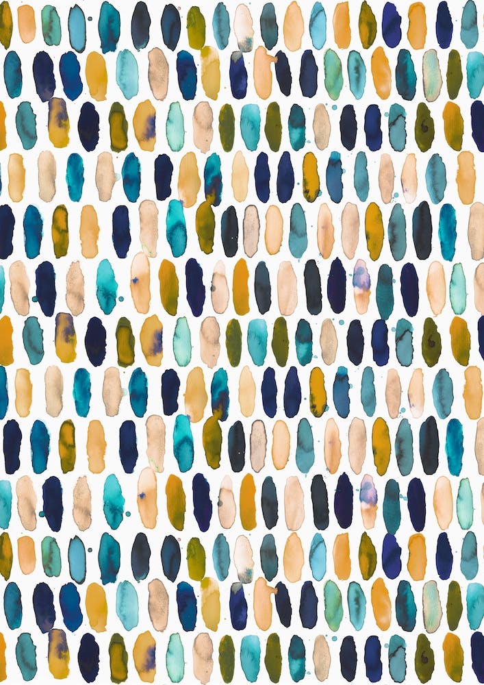 Pills Blue Ocre White Bg
