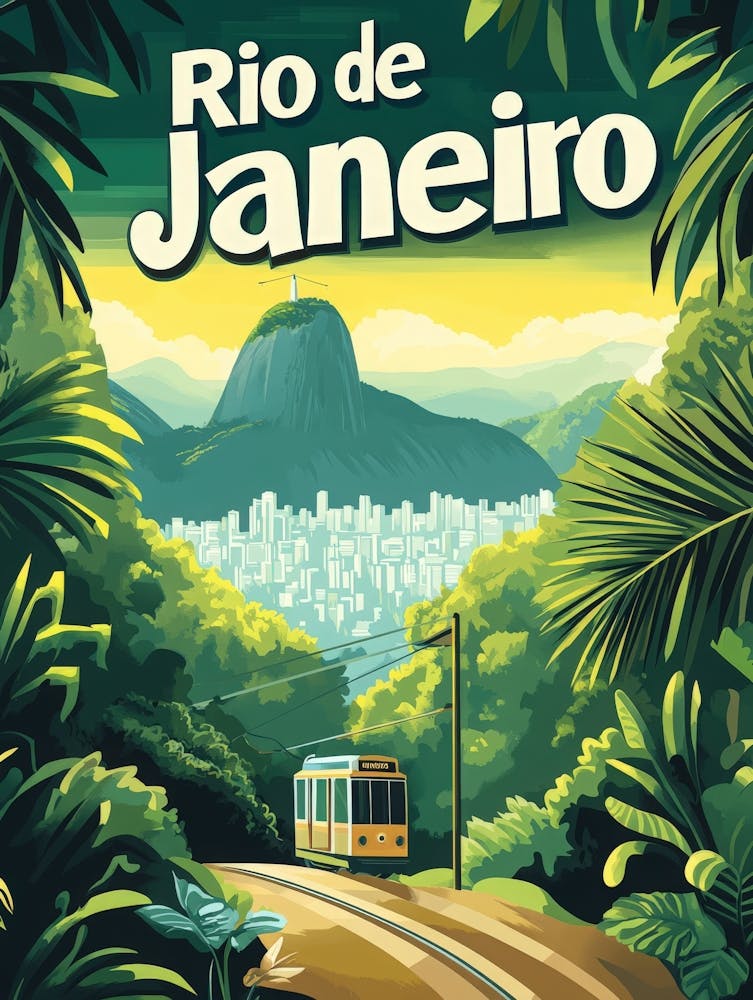 Aihrgdesign A Mid Century Modern Travel Poster For Rio De Janeiro