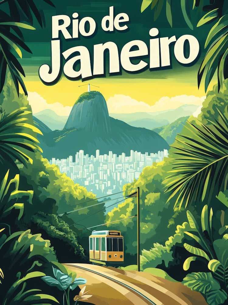 Aihrgdesign A Mid Century Modern Travel Poster For Rio De Janeiro