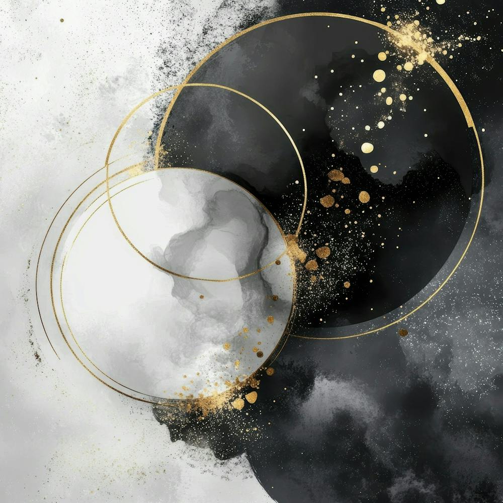 Gold And Black Abstract Painting 140