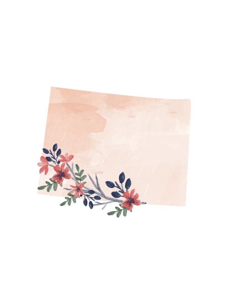 Colorado Watercolor Floral State