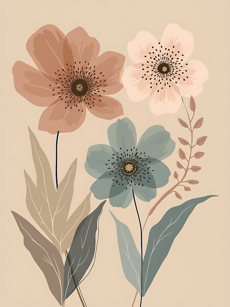 Muted Color Wildflower Prints | Rustic & Elegant Botanical Art