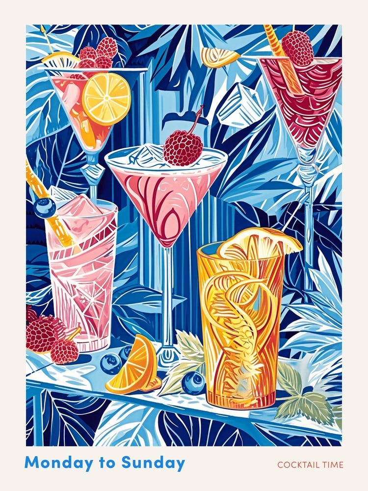 Art Deco Cocktail Selection Poster