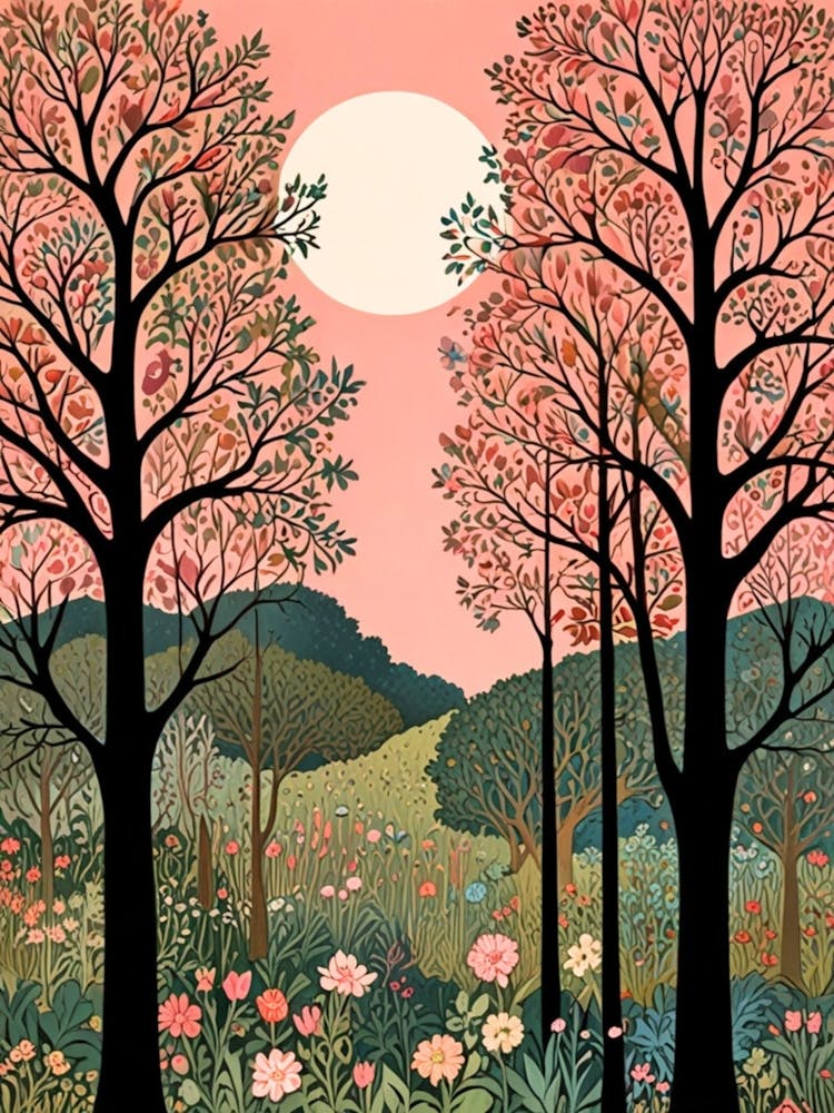 'William Morris Sunset In The Forest' 1