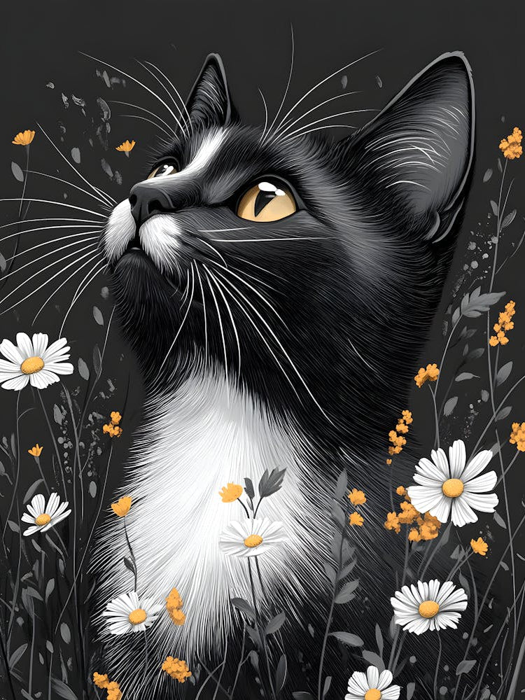 Stunning Cat And Flowers 14