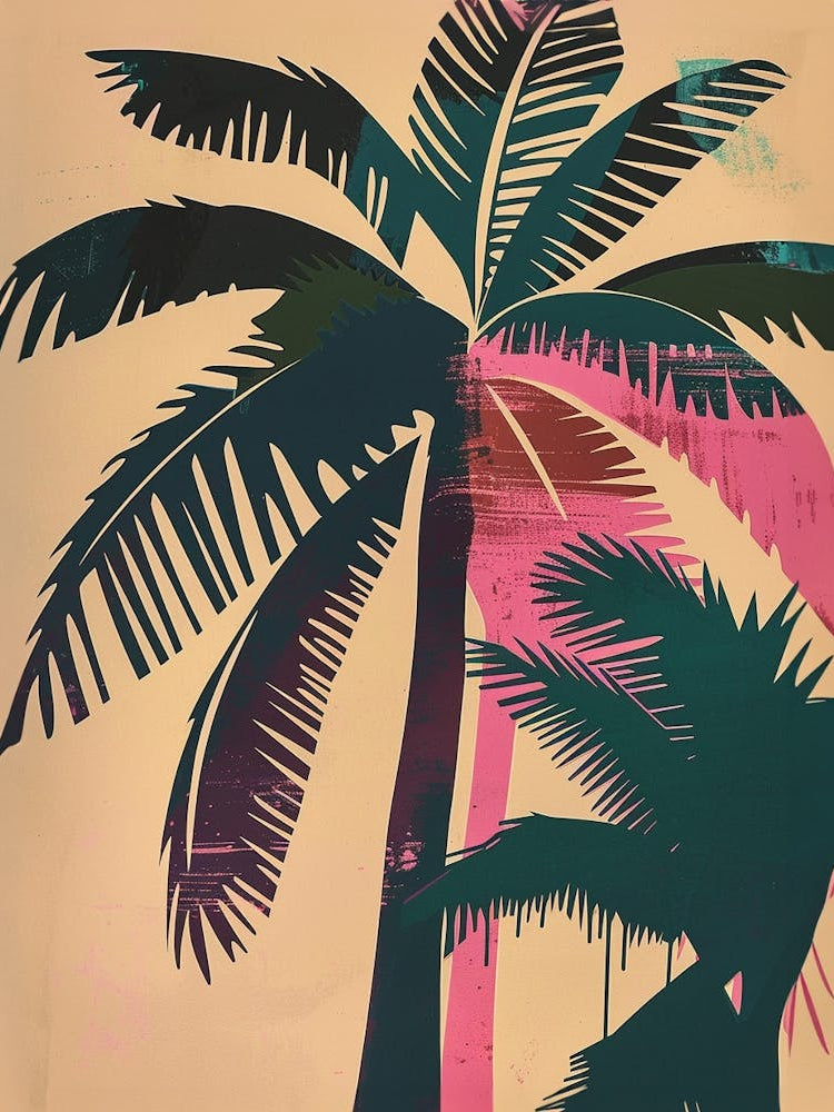 Palm Tree Colourful Illustration 2