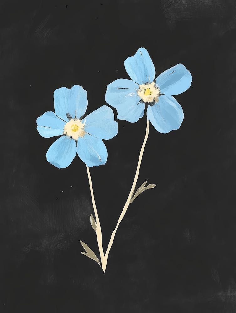 Blue Flowers Canvas Print 5