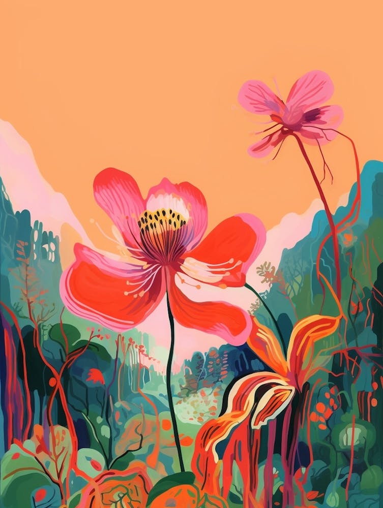 Boho Wildflower Painting Prairie Smoke 1