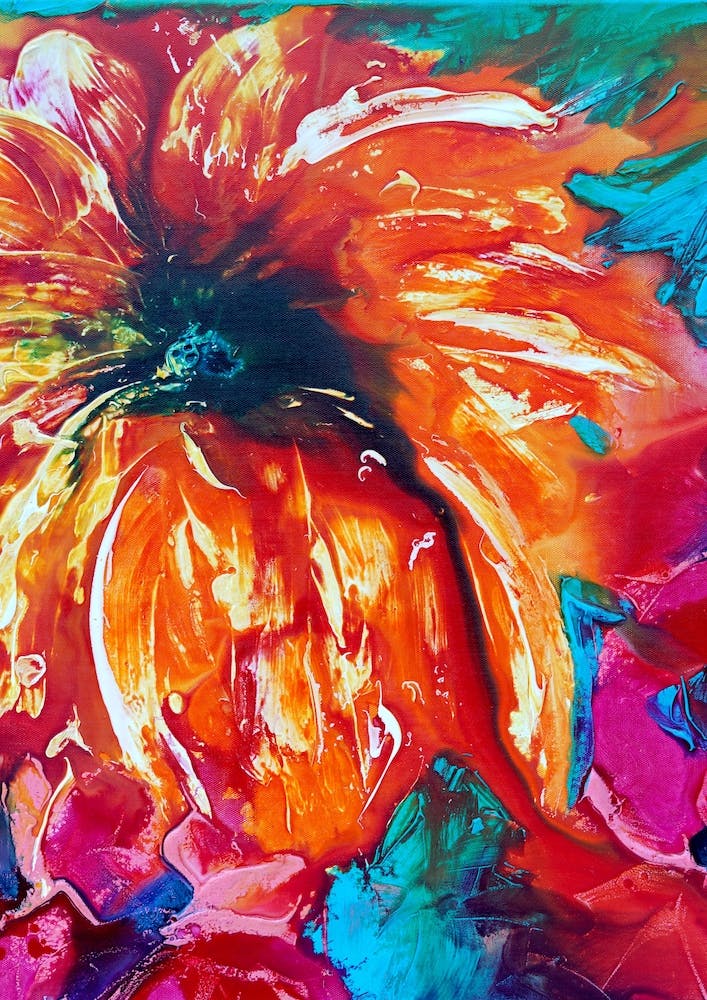 Colourful Tropical Flower Painting 3