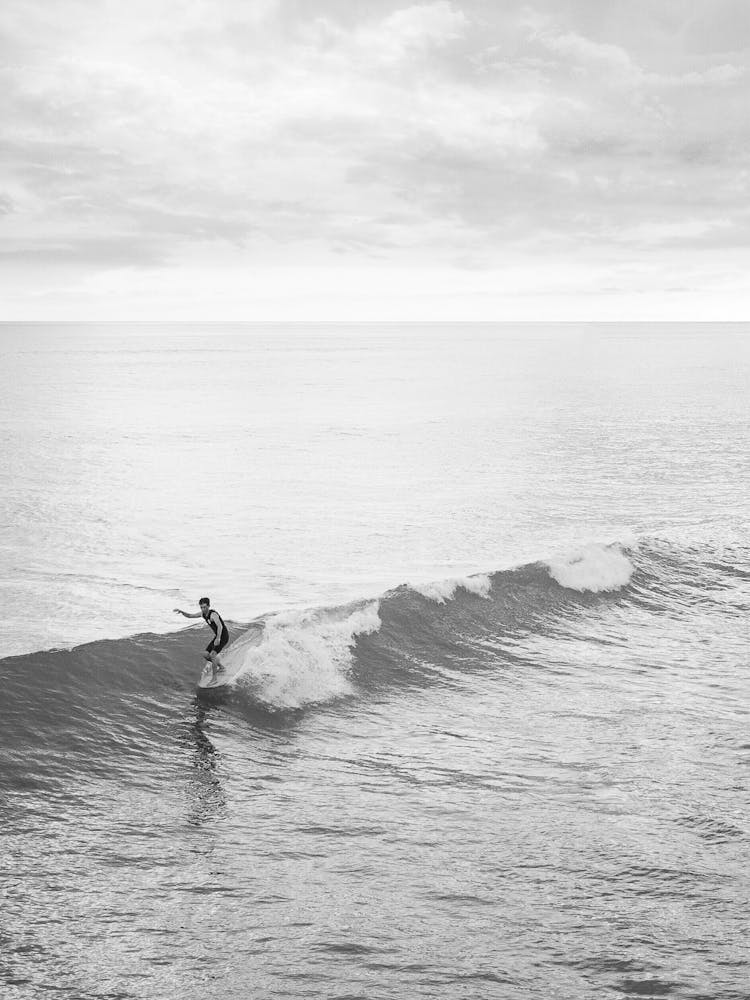 Black And White Surfer