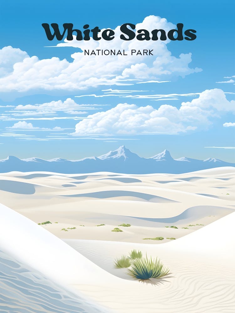 White Sands National Park Sand Dunes Travel Art