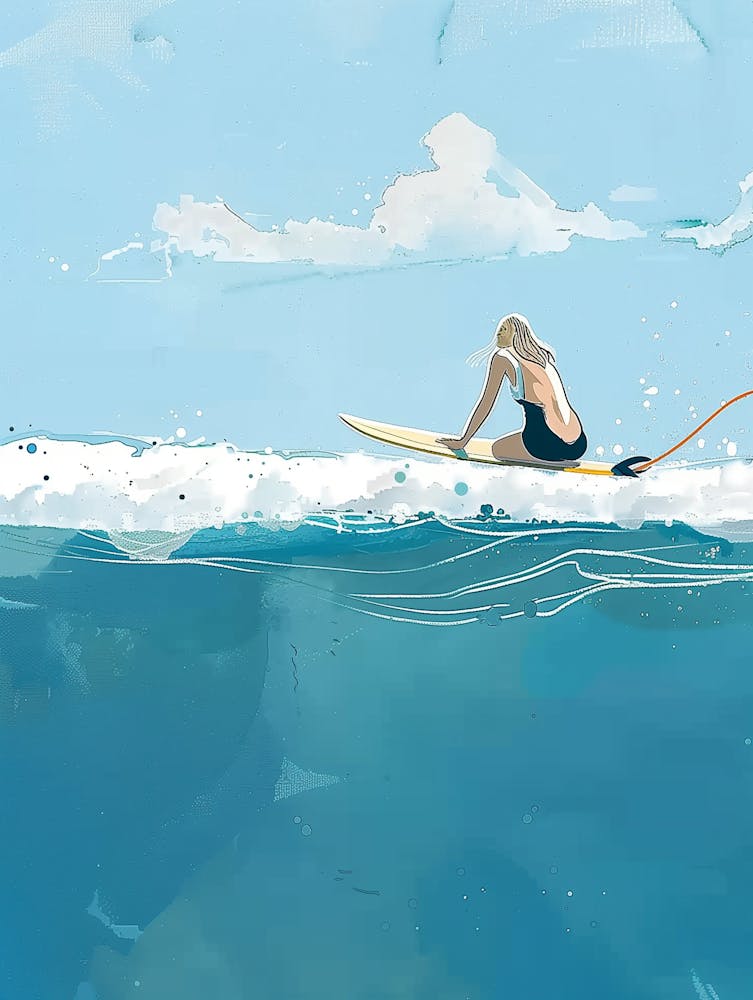 Surfer Girl Painting 1