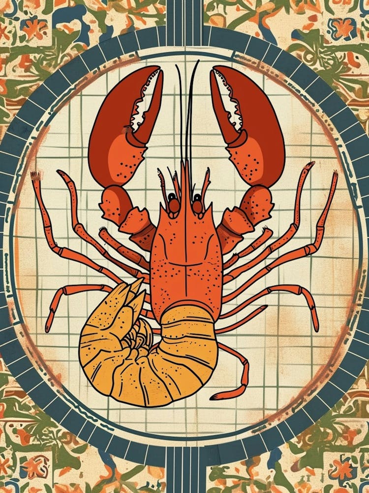 Lobster On A Plate Art Deco Inspired 4