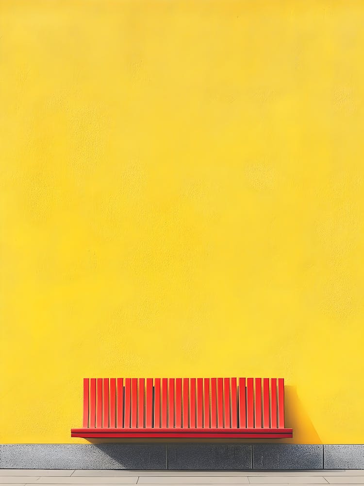 Bench Against A Yellow Wall