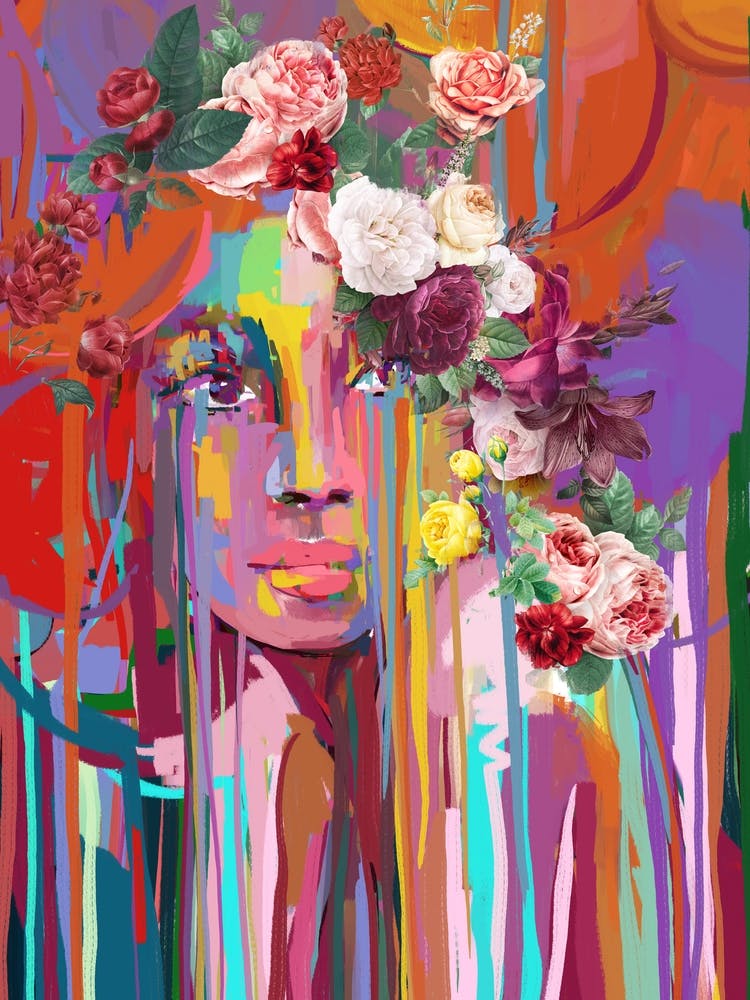 Woman Floral Portrait