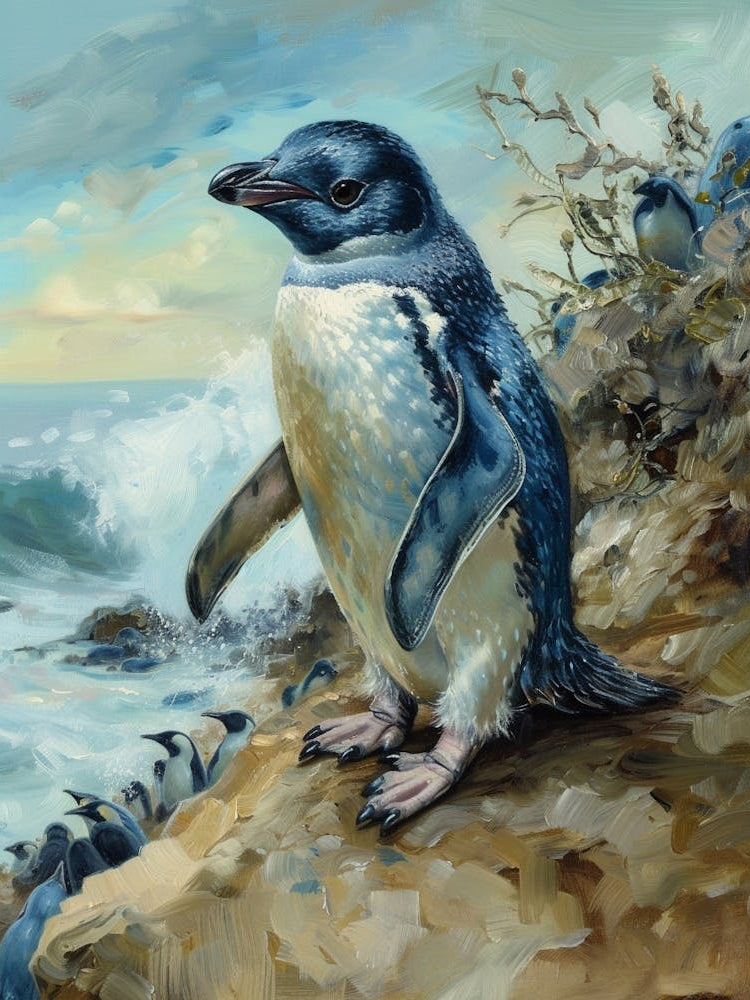 Adlie Penguin Oamaru Blue Penguin Colony Oil Painting 2