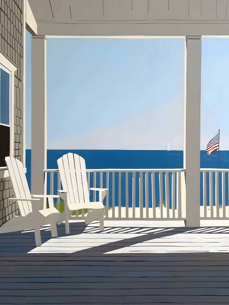 Adirondack Chairs On The Porch