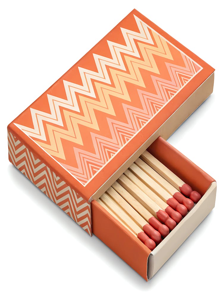 Geometric Matchbox Orange & Peach Zigzag Pattern