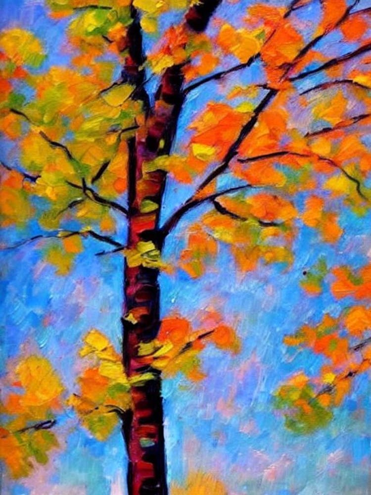 Aspen tree Abstract Block Colour