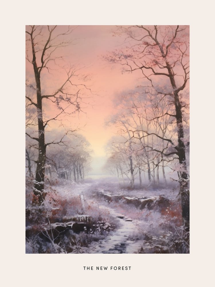 Dreamy Winter National Park Poster  The New Forest England 1