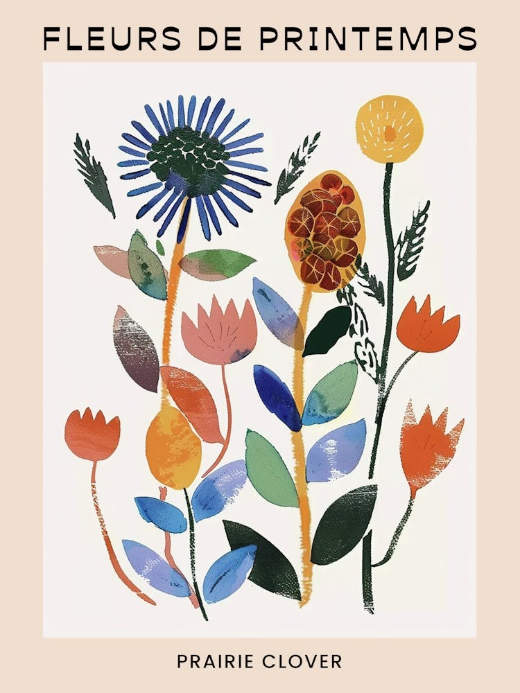 Spring Floral French Poster  Prairie Clover 1