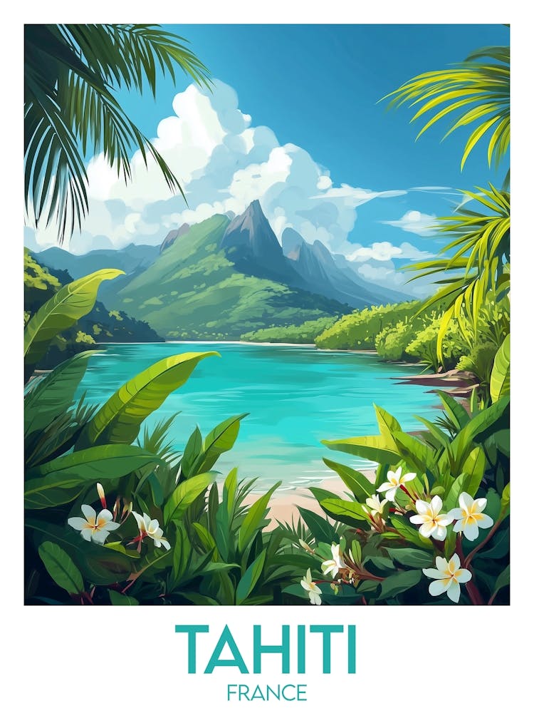 Affiche de voyage Tahiti 2