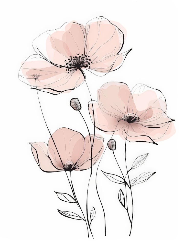 Pink Poppy Painting