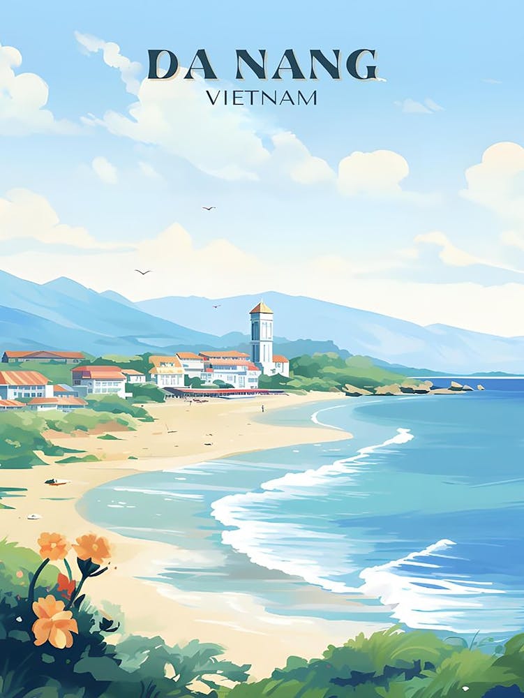 Retro Travel Wall Art Da Nang
