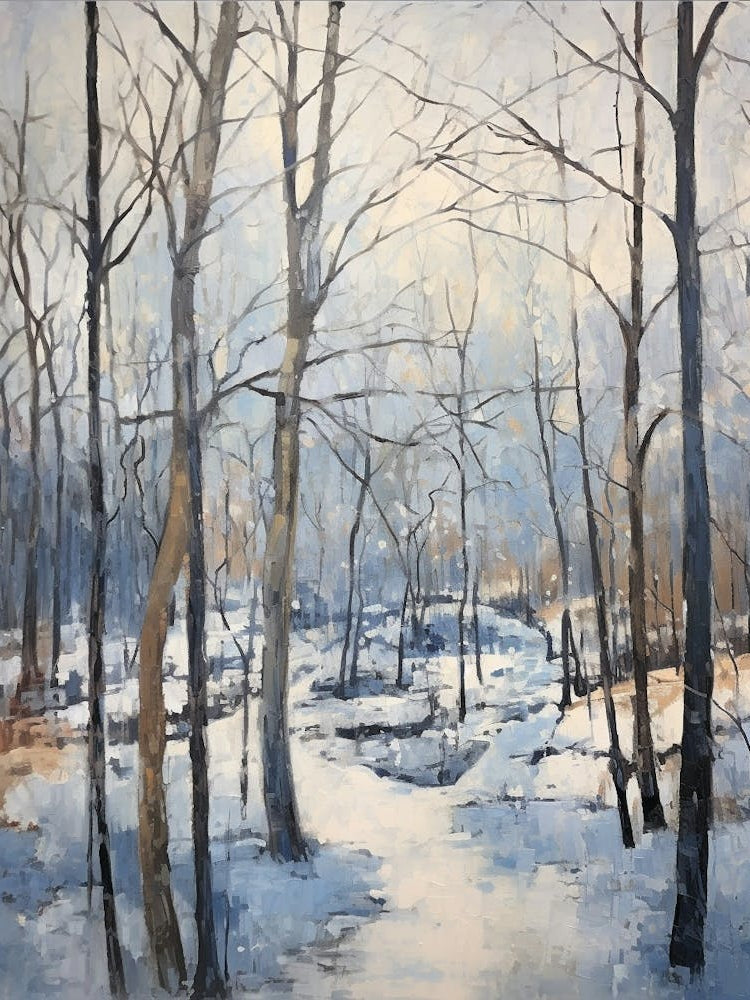 Winter City Park Painting Forest Park St Louis 3