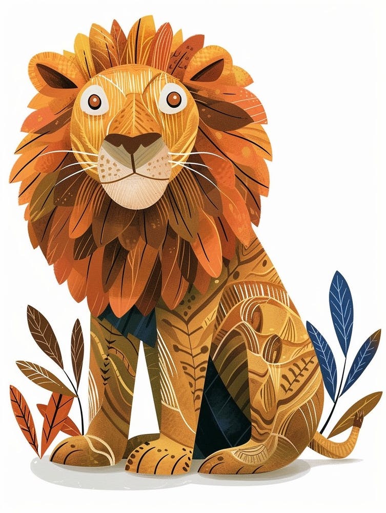 Barbary Lion Symbolic Imagery Clipart 1