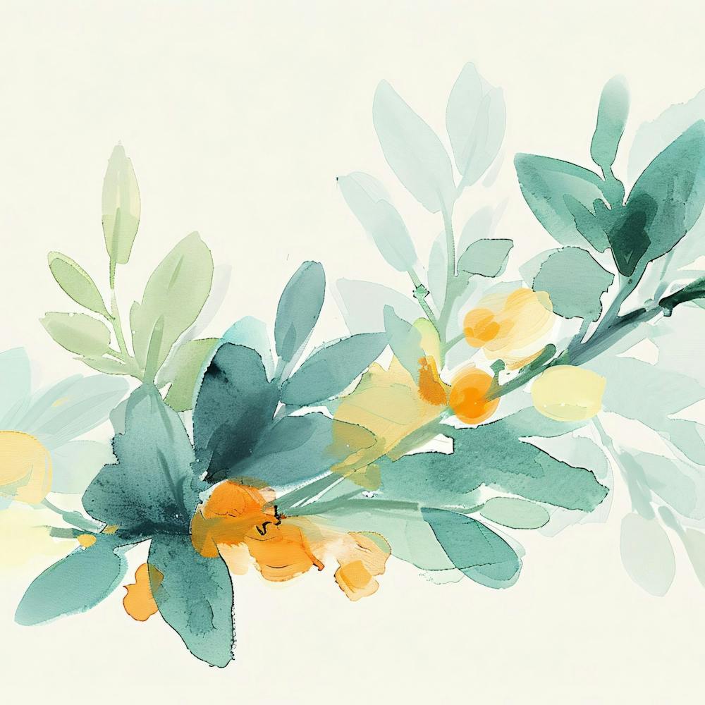 Watercolor Of A Branch