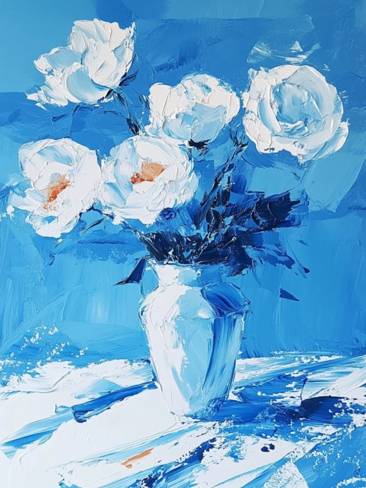 White Roses In A Vase 1