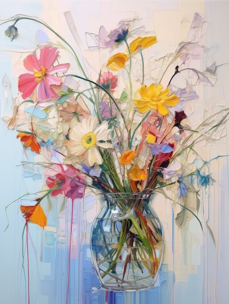 Abstract Flower Painting Asters 1