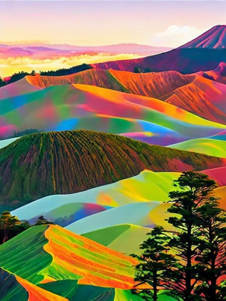 Bromo Tengger Semeru National Park Indonesia Abstract Colourful